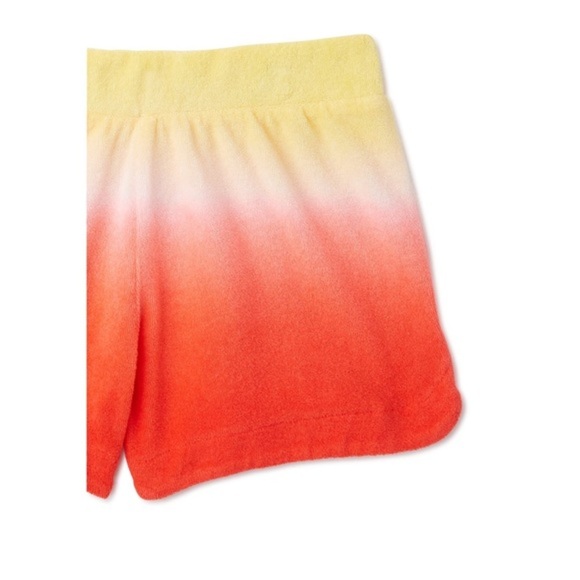 Girl’s 2-Piece Terry Towel yellow & coral Ombre tank & Shorts set size XS (4/5) - Picture 3 of 5